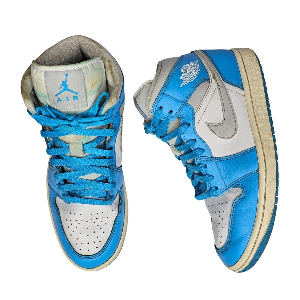 Jordan Air Jordan 1 Mid Women Size 9.5 Blue White Sneakers BQ6472-400 Basketball - Picture 9 of 14